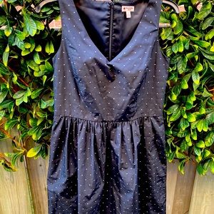 Black and silver polka dot cocktail dress